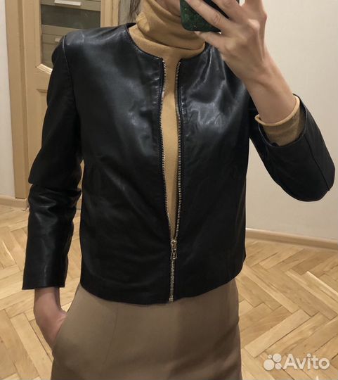 Кожаная куртка massimo dutti