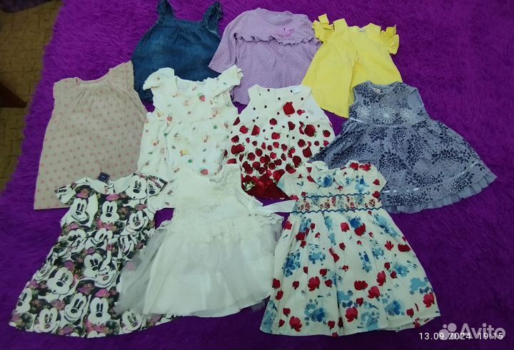 Большой пакет вещей на девочку 74-80
