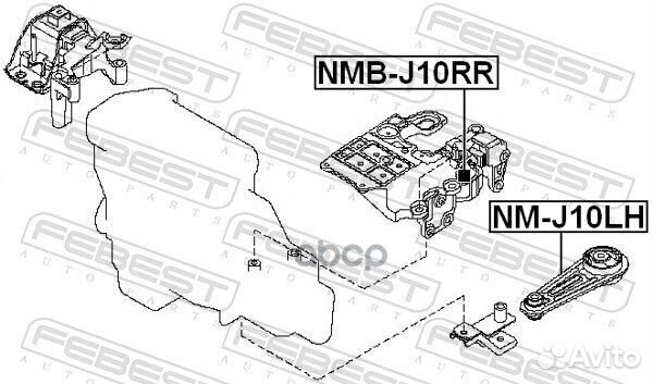 NMB-J10RR подушка кпп Nissan Qashqai 07 nmbj1