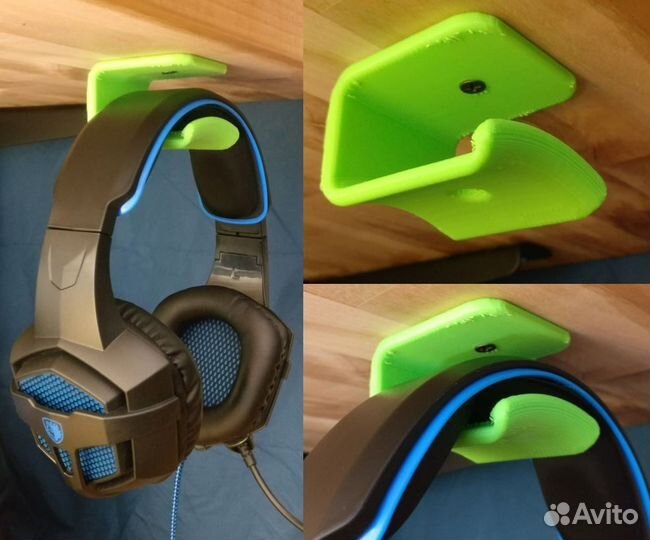 Крепление для наушников под столом или под полкой