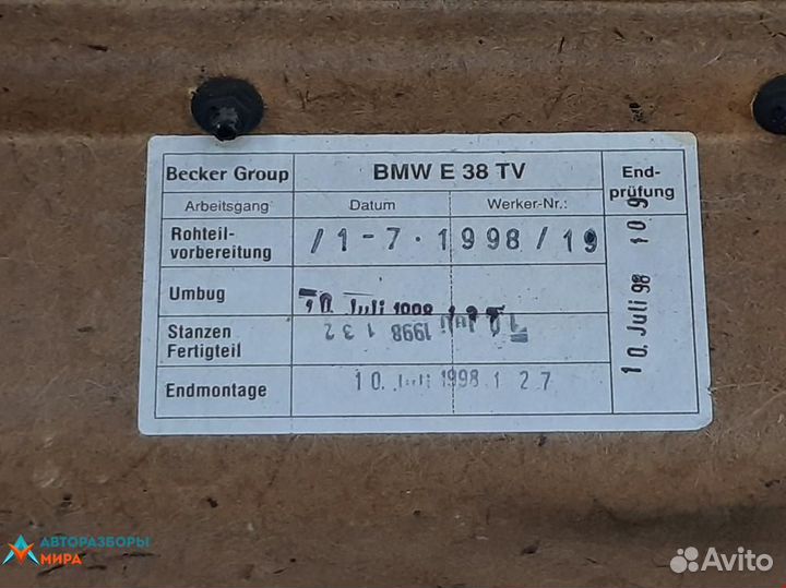 Обшивка двери передняя правая BMW 7 E38 1998