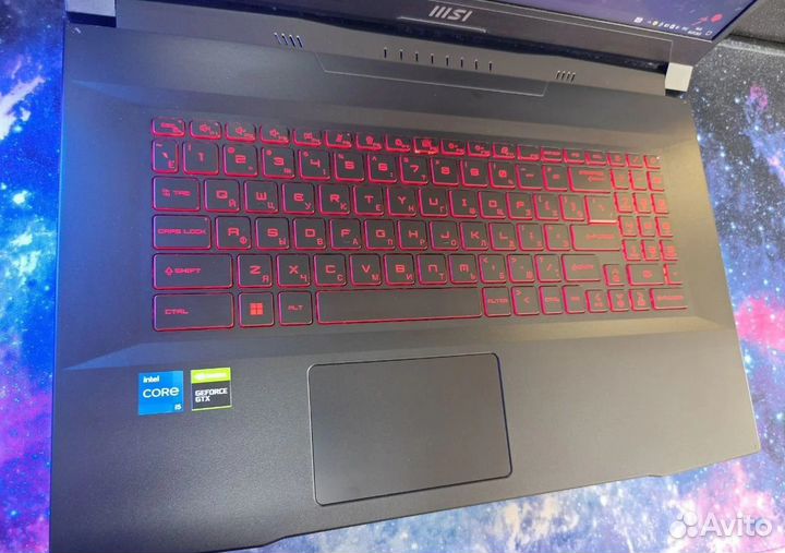 Msi GF76 17” 144Гц gtx1650/i5-11400H/8/256