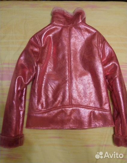 Яркая дублёнка на девочку