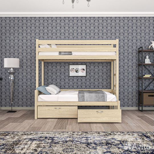 Двухъярусная кровать деревянная