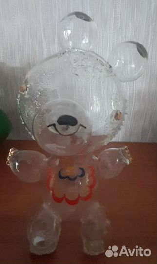 Олимпийский мишка, дутое стекло