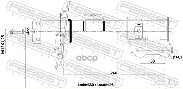 Амортизатор передний 22110004FL Febest