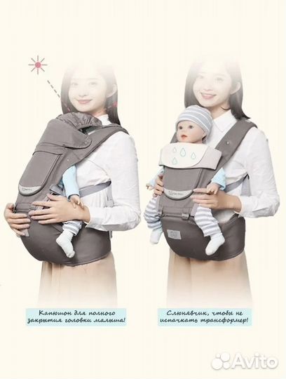 3в1:Эргорюкзак/слинг-переноска/хипсит
