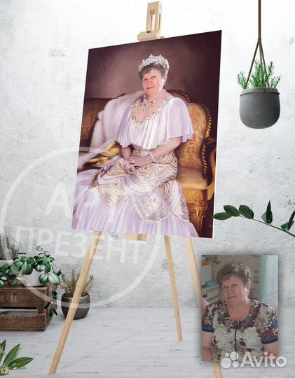 Портрет по фото на холсте