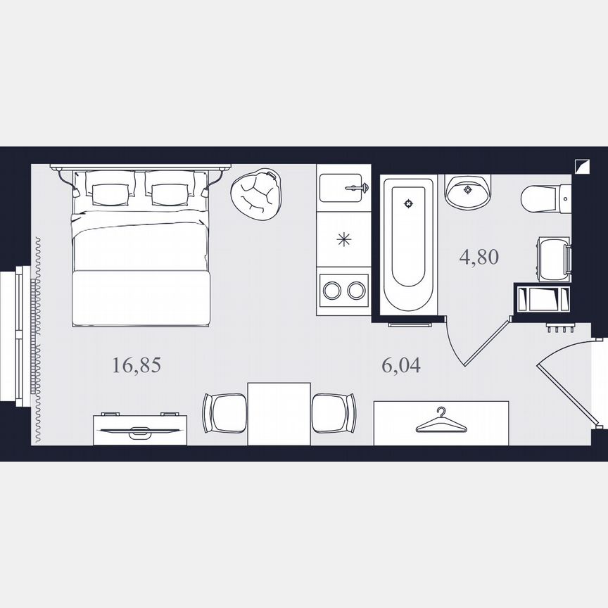 Апартаменты-студия, 27,7 м², 19/24 эт.