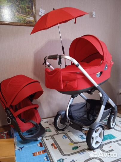 Коляска stokke trailz 2 в 1 Красная