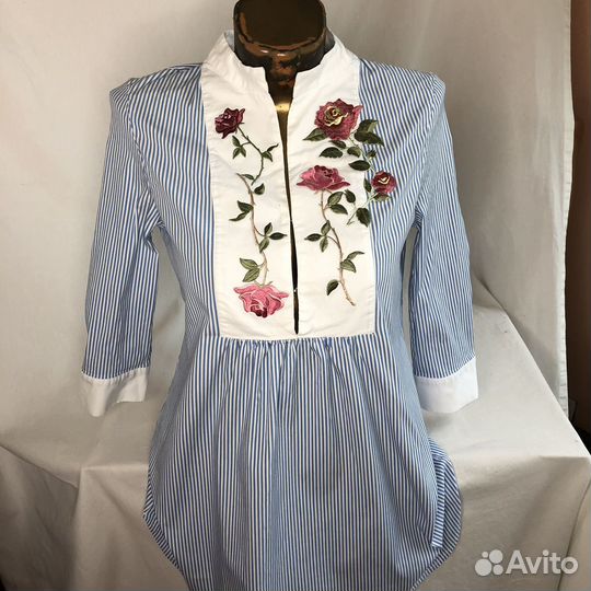 Рубашка удлиненная с вышивкой 42-44