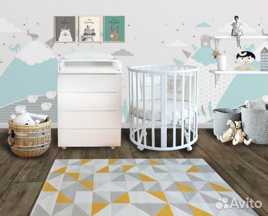 Кроватка 9 в 1 с маятником