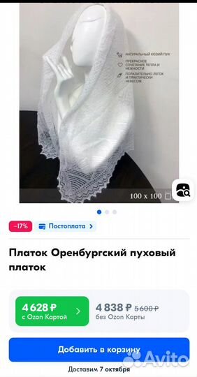 Пуховый платок паутинка