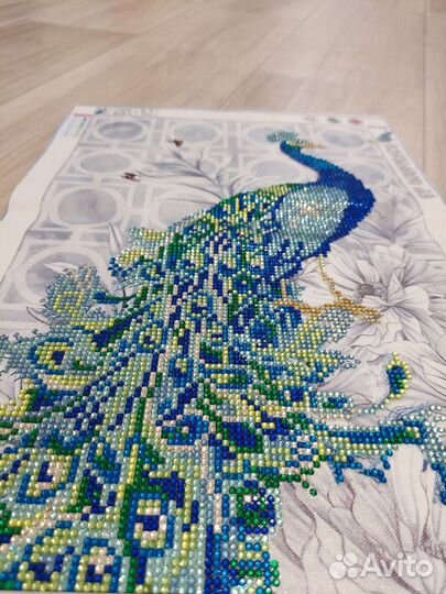 Алмазная вышивка готовая работа (павлин)