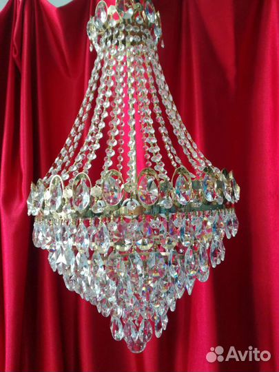 Хрустальная люстра СССР винтажная