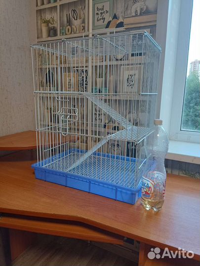 Клетка для грызунов и 3х эт. деревянный домик
