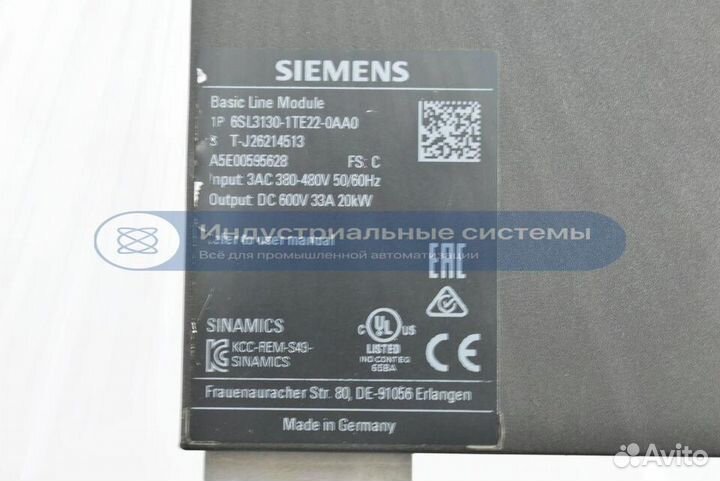 Сервопривод Siemens 6SL3130-1TE22-0AA0