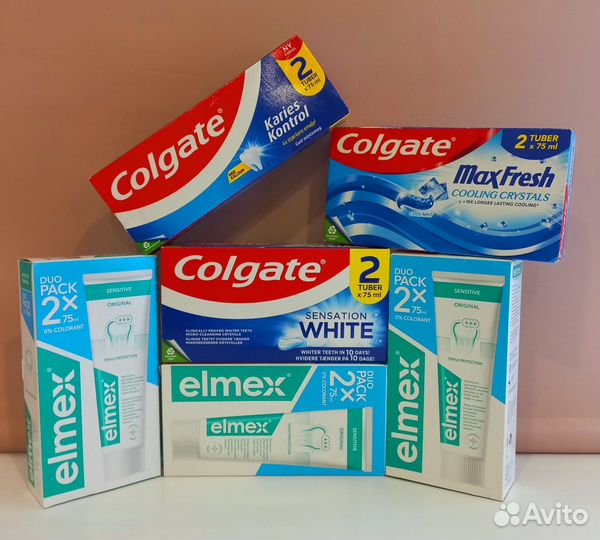Зубная паста elmex и colgate