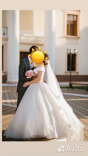 Свадебное платье 44 46 бу