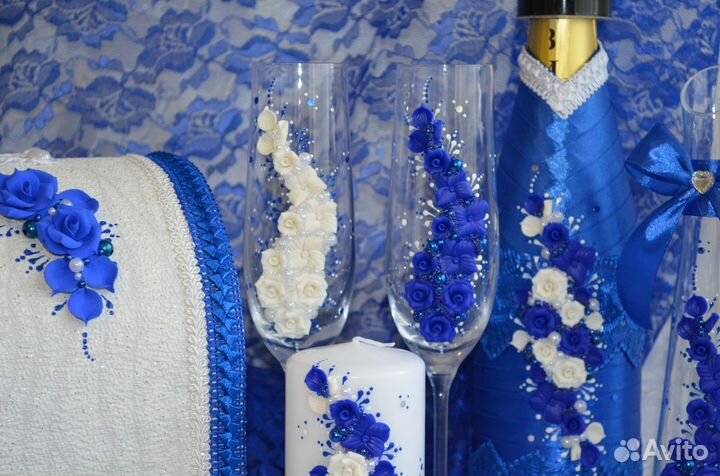 Свадебные бокалы ручной работы