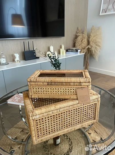Шкатулка из ротанга как Zara Home для хранения