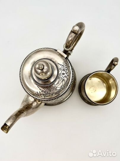 Кофейный/ чайный набор Немиров-Колодкин серебро 84