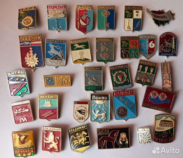 Значки СССР. Города. Калуга. Выставки. Олимп 80