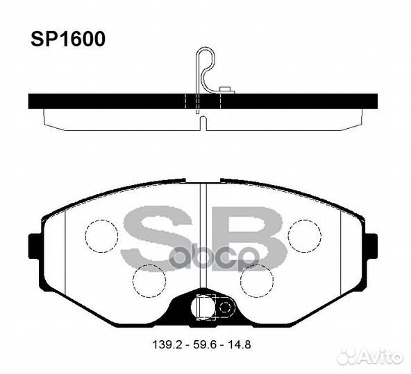 Колодки тормозные дисковые перед SP1600 Sangsin