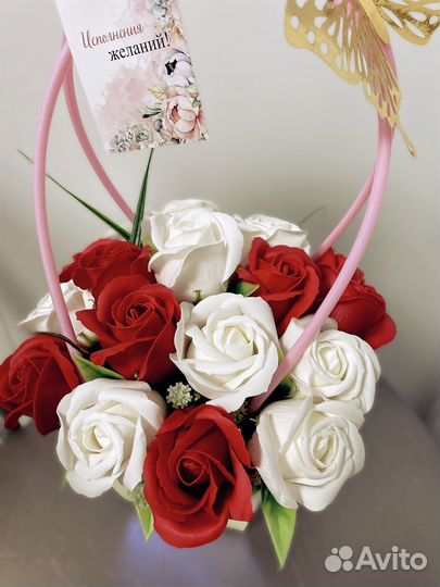 Букет из мыльных роз