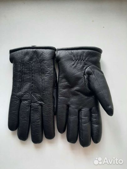 Мужские кожаные перчатки зимние