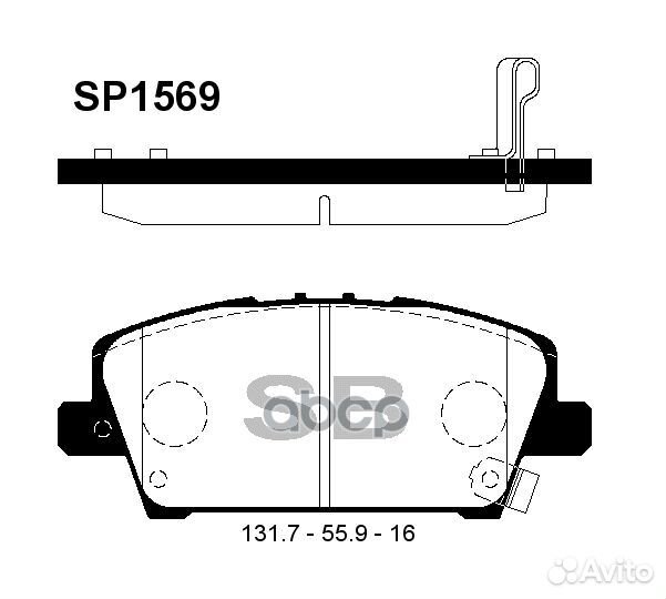 Колодки тормозные дисковые SP1569 Sangsin brake