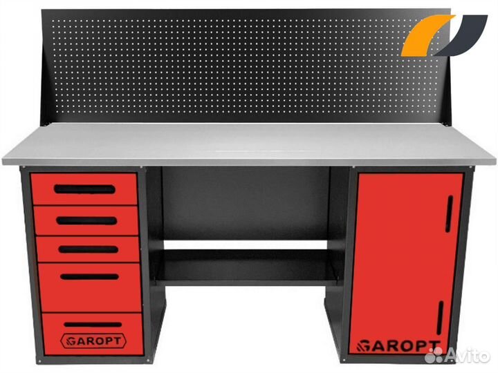 Верстак слесарный с двумя тумбами с ящиками