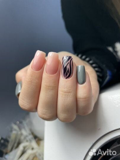 Маникюр гель-лак наращивание ногтей
