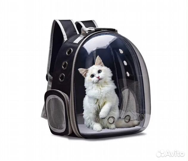 Рюкзак переноска для кошек и собак с панорамным ил