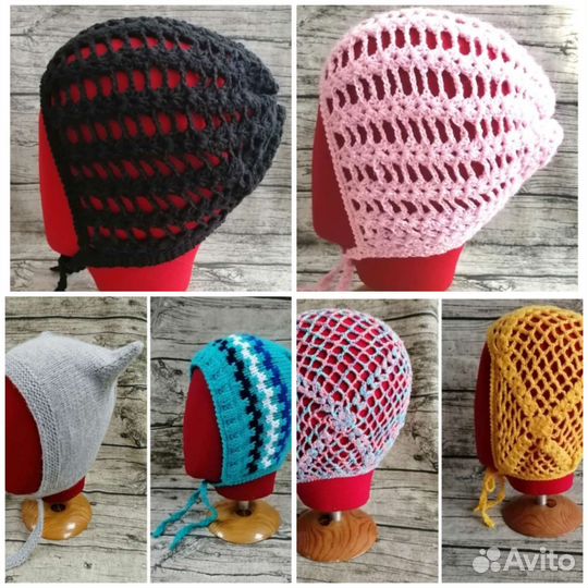 Шапка чепчик вязаная