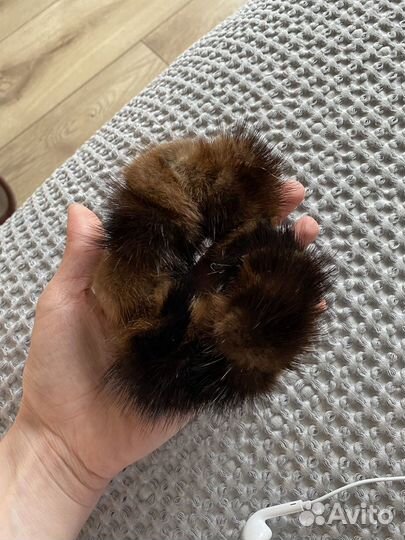 Резинка для волос норковая
