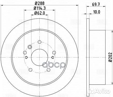 Диск тормозной lexus RX300/RX330/RX350/RX400H з