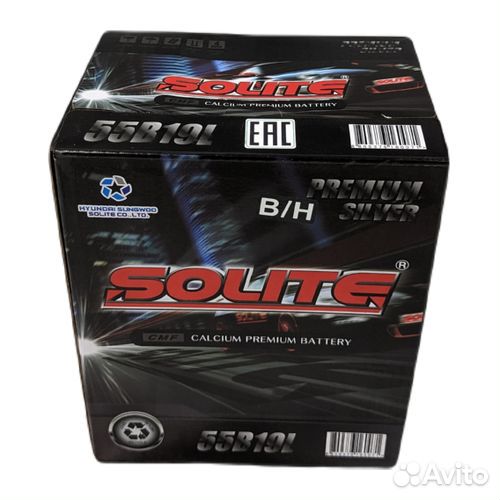 Аккумулятор Solite 55B19L (B/H) (50Ач, 410А)