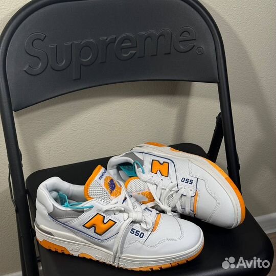 New Balance 550 White Vibrant Orange