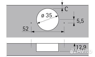 Петля прямая Sensys W90 9088021