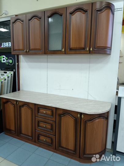 Кухня мдф Орех пекан 57 модульная 1,96 м