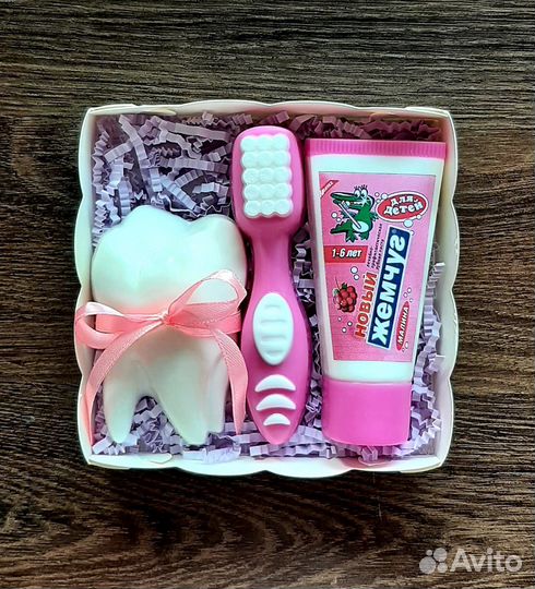 Мыло ручной работы набор зубик зубная щетка паста