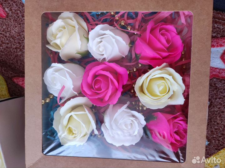 Подарок, мыльные розы