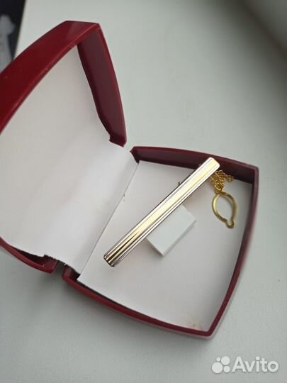 Зажим для галстука, желтый металл