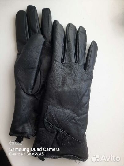 Перчатки женские кожаные новые р.6.5
