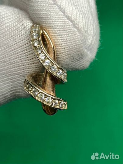 Золотая подвеска с бриллиантами новая проба 585