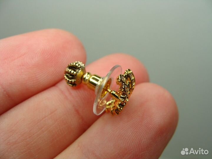 Бижутерия Серьги Золотая Корона с Камушк. ART-B037