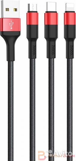 Кабель Hoco X26 Xpress USB - Lightning / microusb