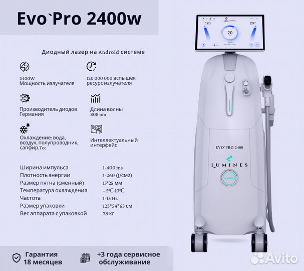 Аппарат для эпиляции Люминес. Evo-Pro 2400 Вт