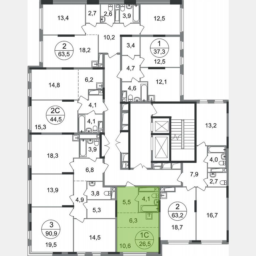 1-к. квартира, 26,5 м², 10/17 эт.